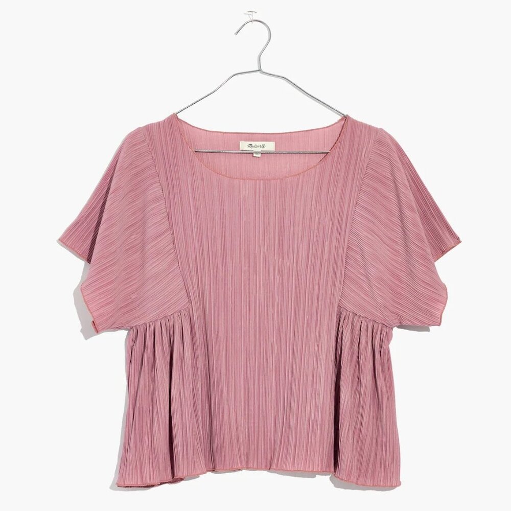 Madewell Texture & Thread Micropleat Top Vintage Mauve Size M
